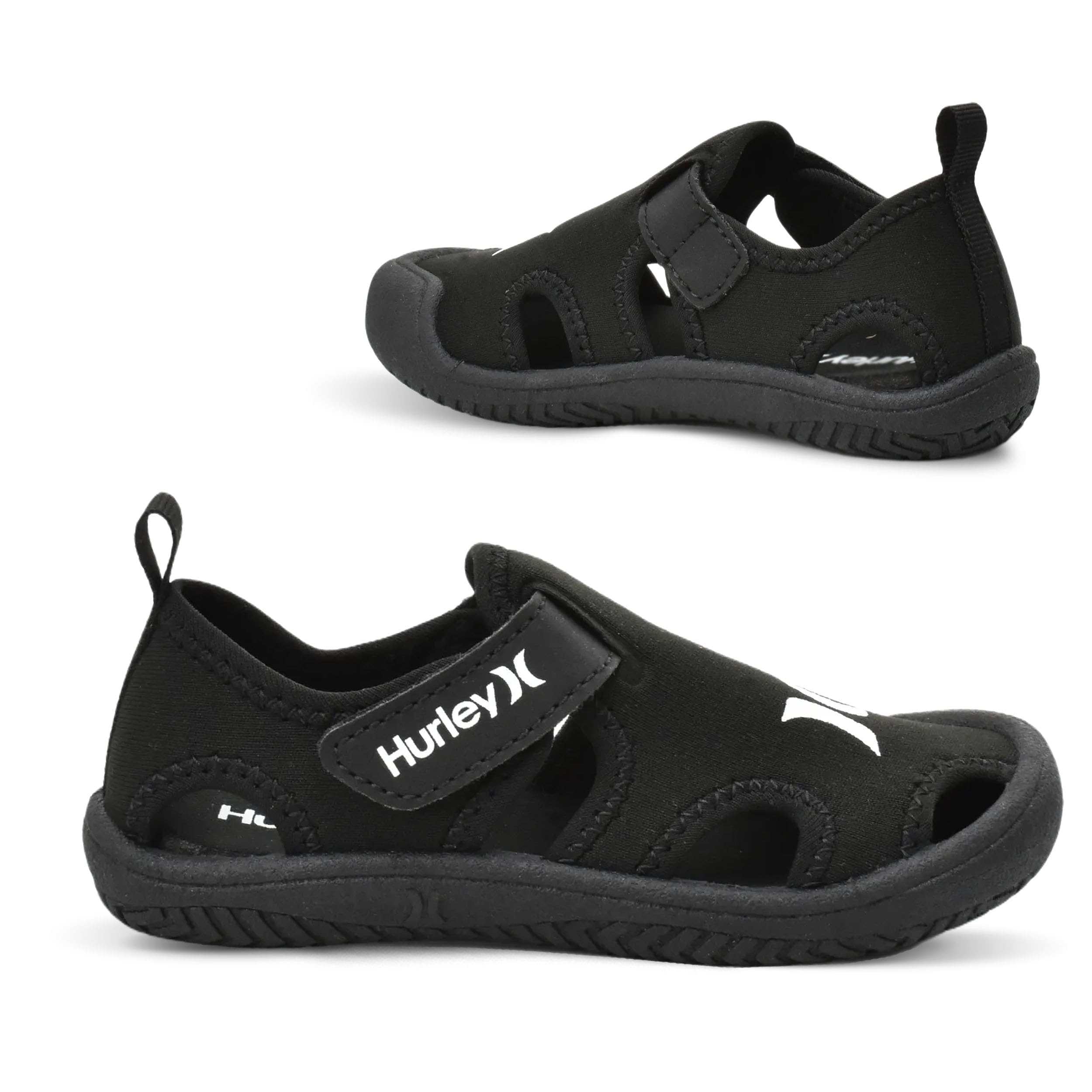 Hurley Kona Toddler Water Shoes - Beach Essentials, Girls and Boys Closed Toe Sandals, Lightweight, Breathable, Kids Water Shoes with Non-Slip Sole and Adjustable Straps, Outdoor Toddler Swim Shoes