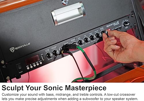 Miniatura 5 de Rockville PPA53 Preamplificador Pro 1U con Bluetooth, interfaz USBcomputadora, entrada múltiple, audio de alta fidelidad, para grabación de estudio