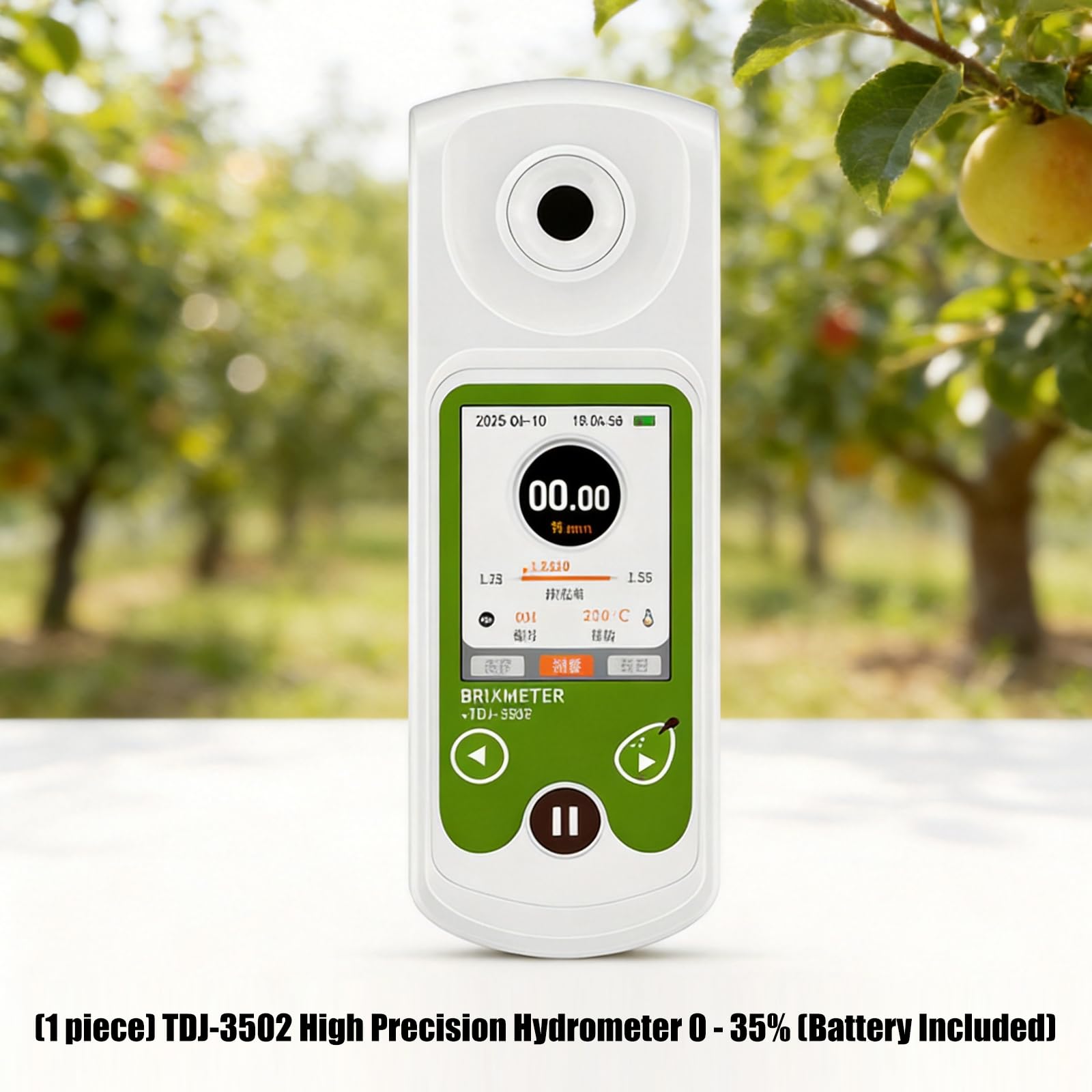Refractómetro preciso para medir el contenido de azúcar de 0 a 35 ° Bx y dispositivo de medición automática de la dulzura de la fruta