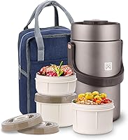 Vista 7 de GOLDEN KEY Termo de 77 onzas para comida caliente, Termos para Comida Caliente para adultos, termo apilable para alimentos calientes con 3