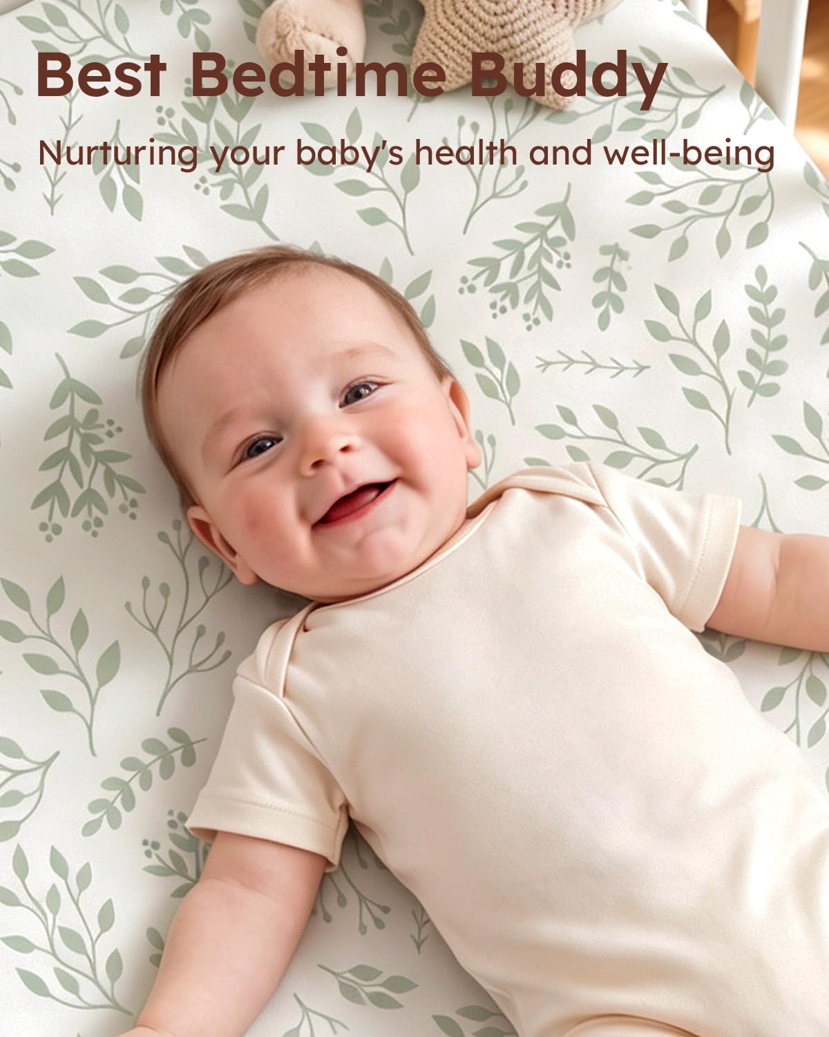 2-Pack Baby Crib Sheets 52x28 (Green+Leaf) M33530