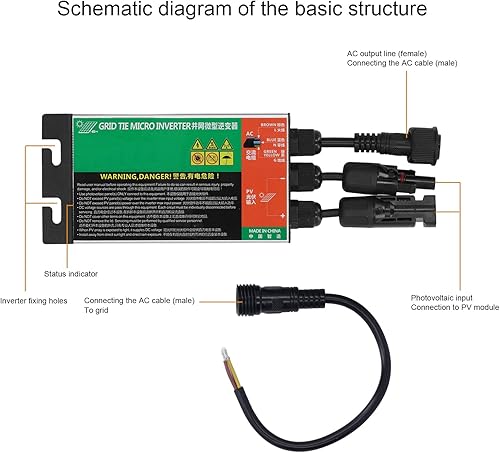 Miniatura 2 de AC120V MPPT Inversor de lazo de rejilla solar Micro Pure Sine Waving Aleación de aluminio Solar Grid Tie Inverter Suministros de sistema solar (260W)