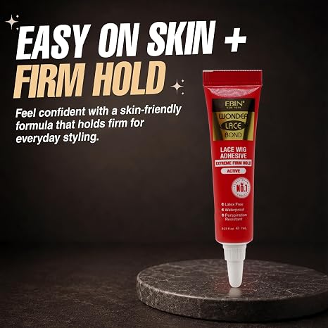 EBIN NEW YORK Wonder Lace Bond Tube, Extreme Firm Wig Glue - 0.23 fl oz