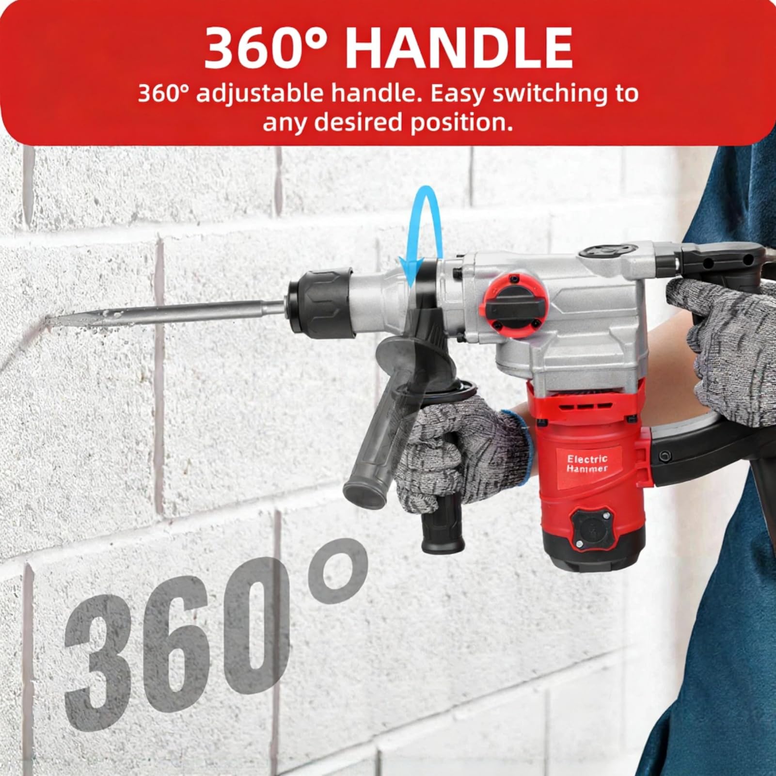 1900W 200-240V Martello Perforatore, con 3300 Colpi/min Trapano Avvitatore Configurazione 1,8m Cavo, Accessori e Valigetta Inclusi, Cacciavite Elettrico per Cemento Muratura Legno e Metallo