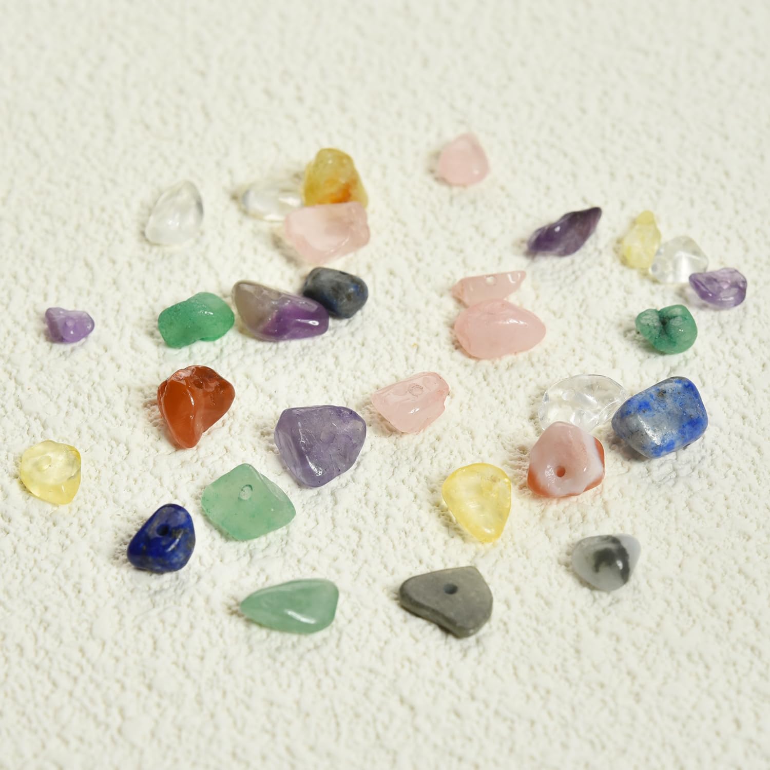 7 Chakra 5-8mm Wholesale Mix Color Chip Stone Beads Bulk Irregular Shaped Drilled Loose Gemstones Beads with Box for DIY Jewelry Making