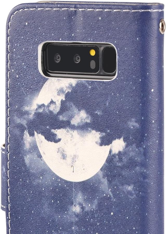 UrSpeedtekLive Galaxy Note 8 Case, Galaxy Note8 Wallet Case, Premium PU Leather Wristlet Flip Case Cover with Card Slots & Stand for Samsung Galaxy Note8, Night Sky