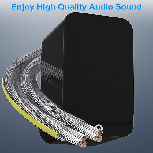 Miniatura 5 de Carrete de cable plano de altavoz 162 de 50 pies, clasificación UL CL3, calibre 16 AWG, cobre OFC estañado, chaqueta transparente con marcador de