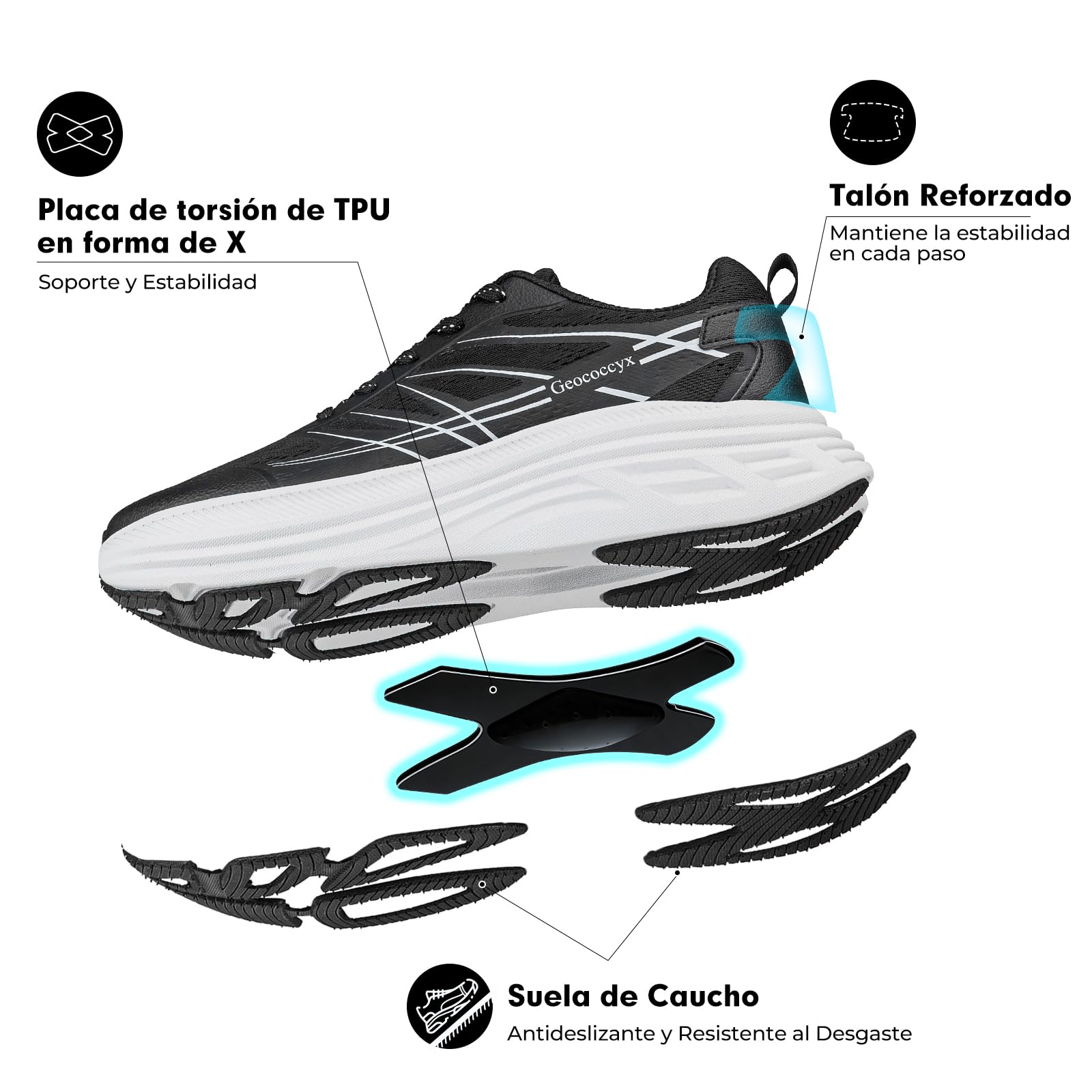 Zapatillas deportivas para hombre, con puntera ancha, transpirables, antideslizantes, tallas 39-46 — view 4
