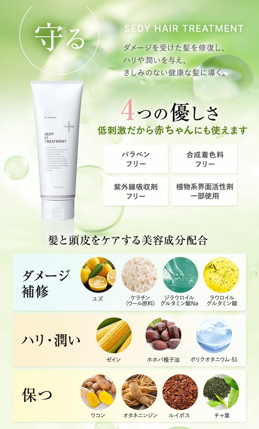 Amazon | Co-medical+ SEDY01 トリートメント ダメージケア天然由来