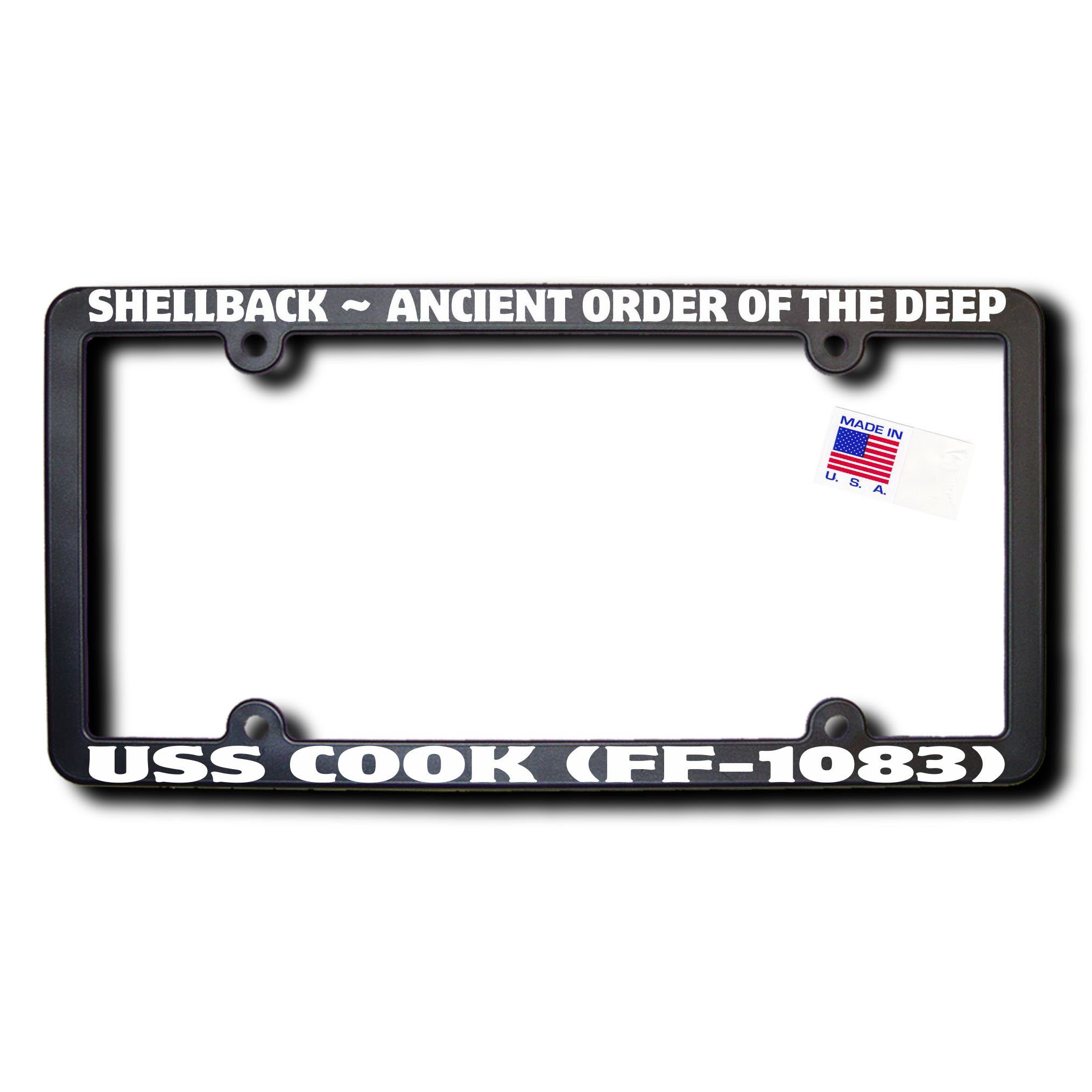 James E. Reid Design Shellback USS Cook (FF-1083) License Frame