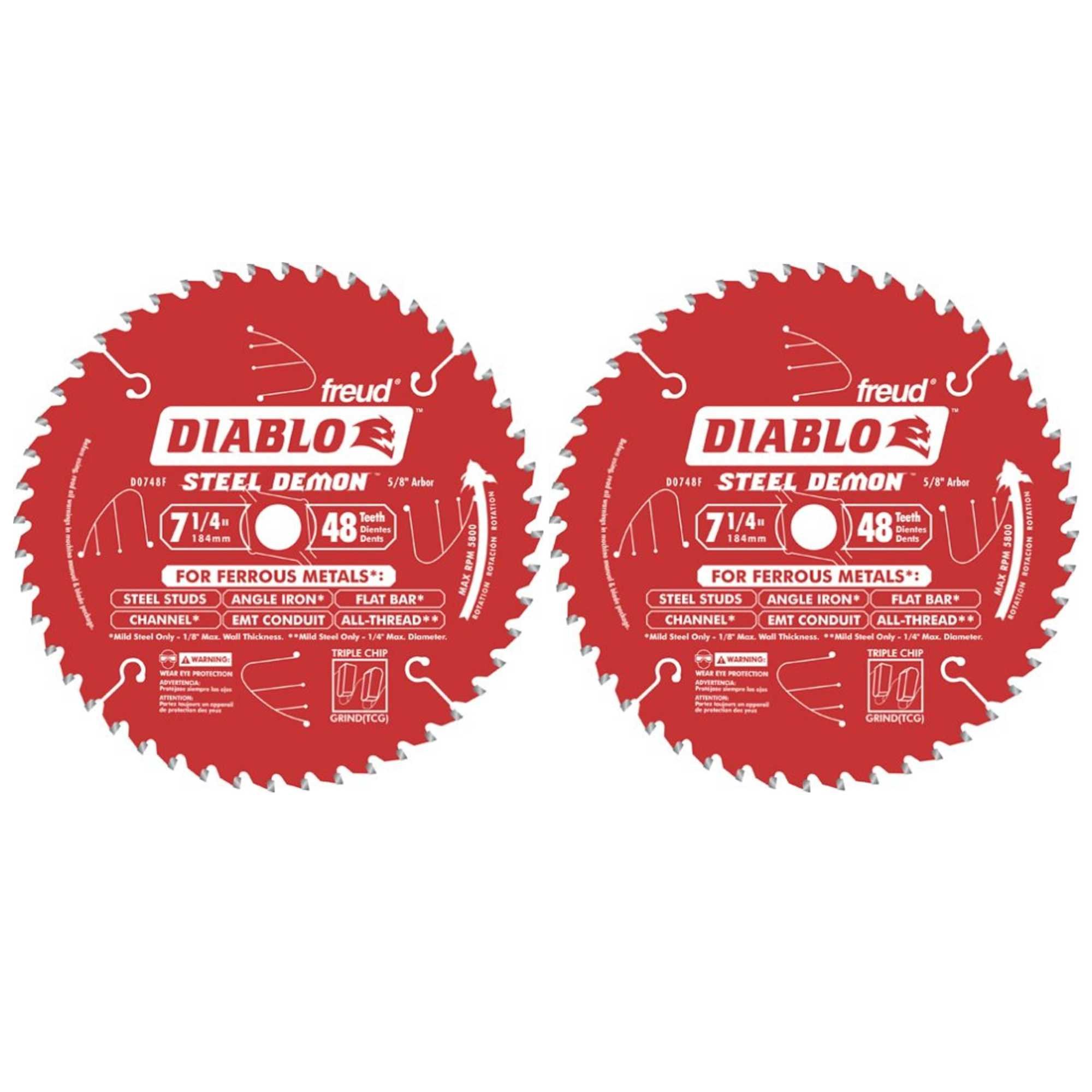 Freud D0748F Diablo Steel Demon 7-1/4 48 dientes TCG hoja de