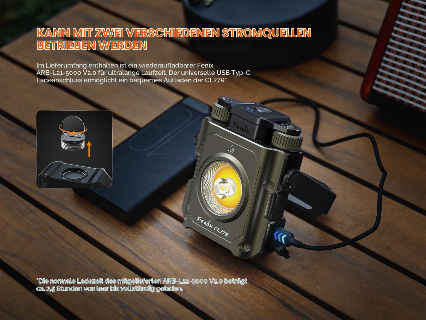 Fenix CL27R LED Campinglampe Aufladbar,1600 Lumen,USB-C Wiederaufladbare,180M,IP66 Wasserdicht Dimmbar Campingleuchte,360°-Magnetgriff,Rotlichtmodus,285 Stunden max,Outdoor Tragbar Camping Zelt Grün