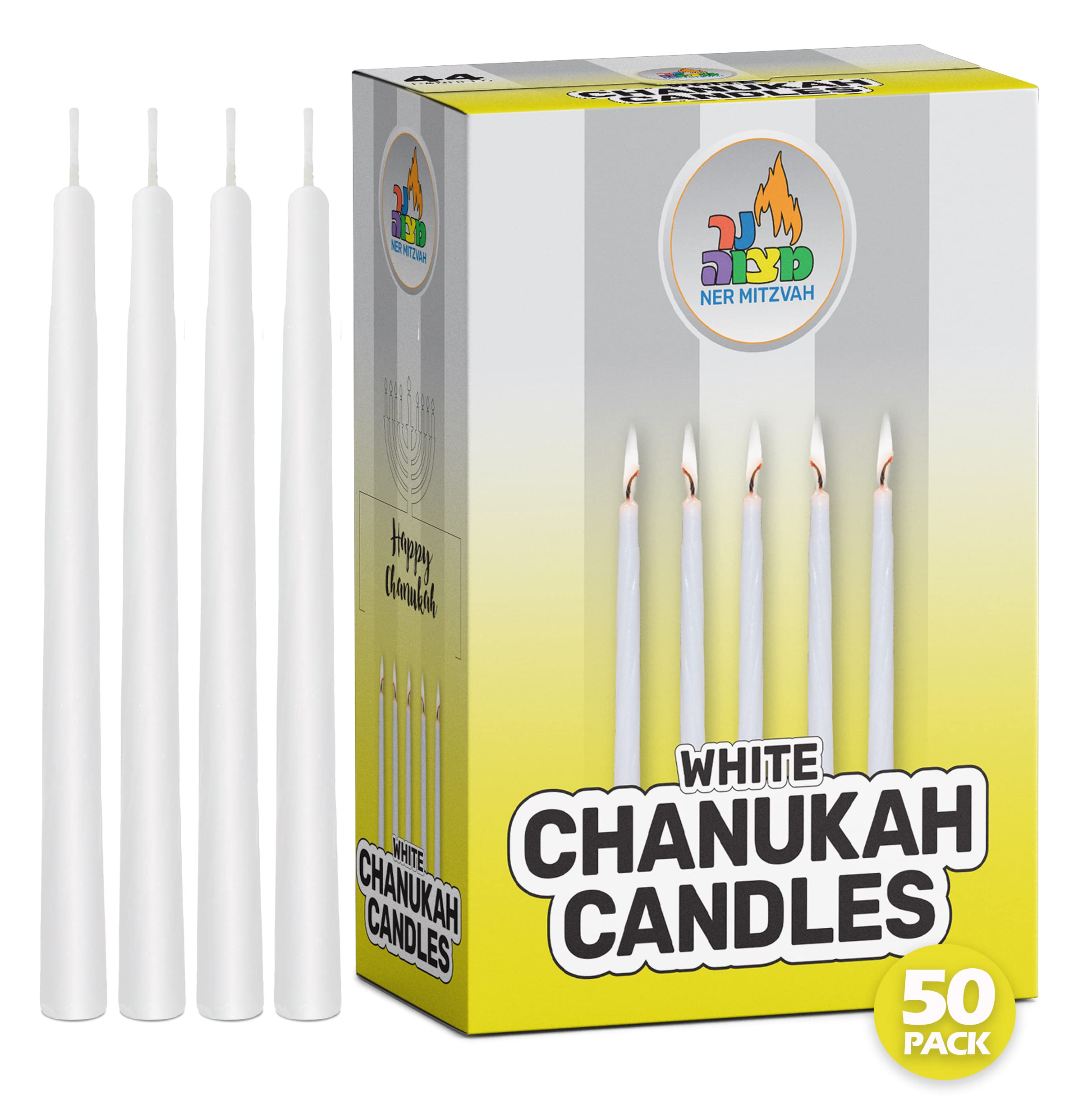 Bougies Hanouka blanches pour illuminer sereinement vos fêtes de famille