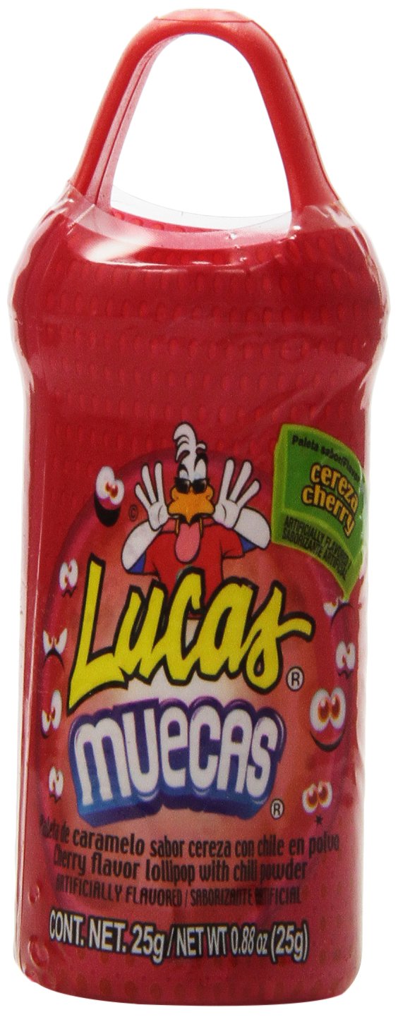 Lucas Muecas Cherry Flavor Lollipop With Chili Powder, 8.8