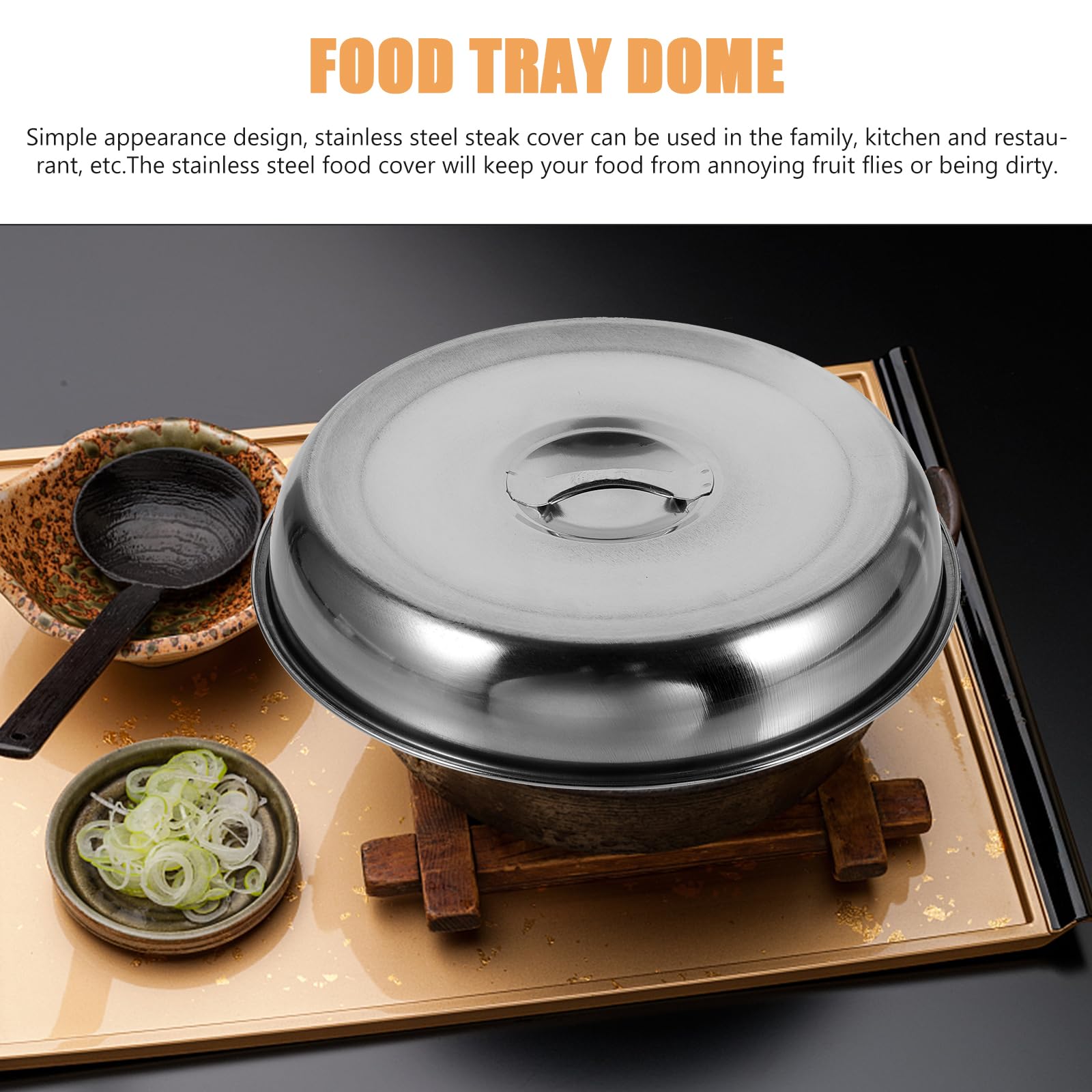 Cabilock 2 Piezas Cúpula De Acero Inoxidable para Bistec, Tapa Circular para Platos, Cúpula para Derretir Queso, Cubierta para Cocina Y Barbacoa, 20Cm