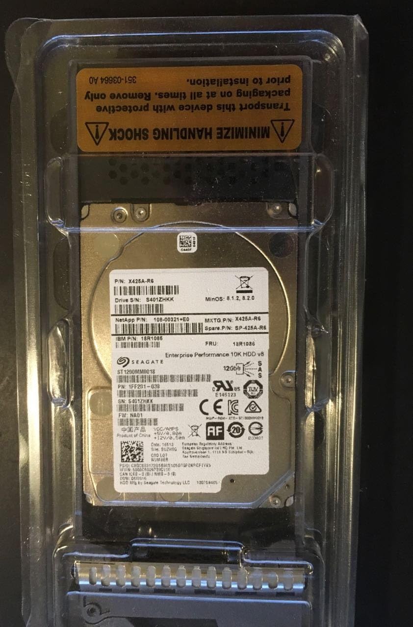 Netapp X425A-R6 1.2TB 10K SAS X425_HCBEP1T2A10 DS2246 FAS2552 X425A 108-00321
