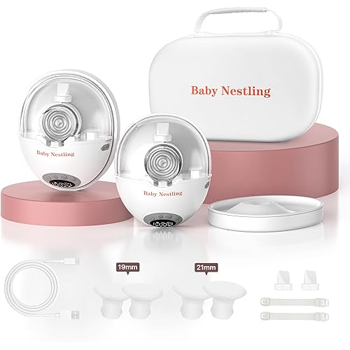 Breast Pump Hands Free, Smart Heated Base Promotes Milk Production, 40dB Quiet, Leak-Free Design, 4 Modes/12 Levels, 2Hr Cordless Wearable Breastfeeding Pump, 2 Pack Gray