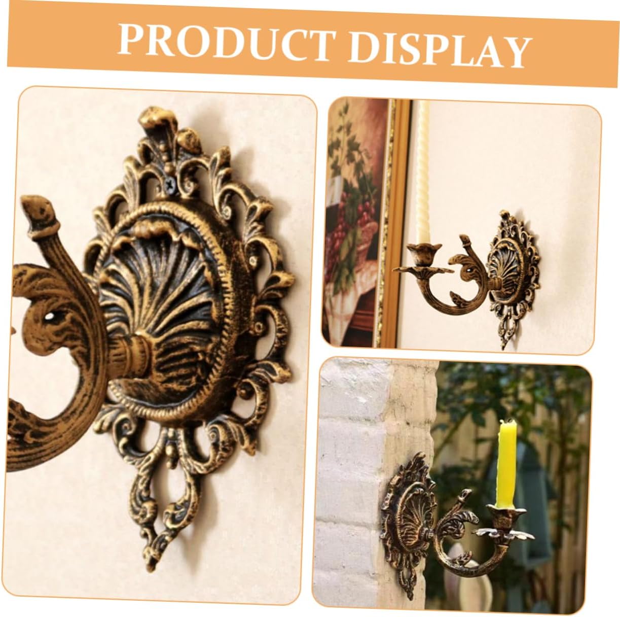 Elegant Wall-Mounted Iron Candlestick Gothic Decorative Holder for Vintage Farmhouse Living Room