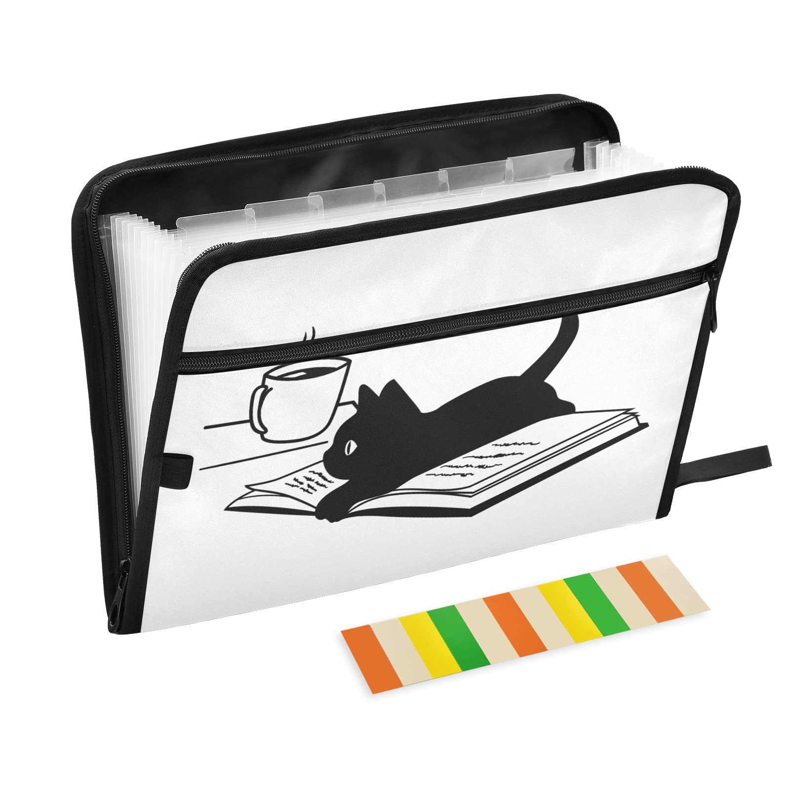 Amazon | SoreSore ドキュメントファイル A4 大容量 13ポケット 黒猫