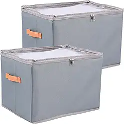 ZJRDYYK Pacote com 2 organizadores de sapatos para armário, caixa de armazenamento de sapatos dobrável com tampa transparente para armário, caixa de sapatos com divisórias ajustáveis, cabe em 12 pares