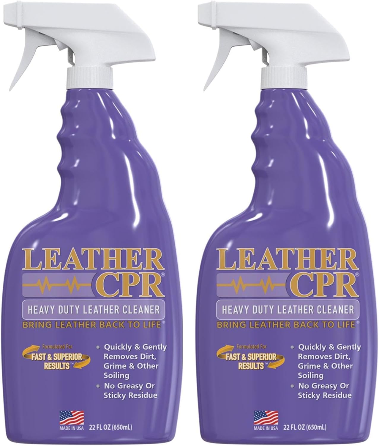 Leather CPR Heavy Duty Leather Cleaner 22oz - Car Interior Cleaner For Heavy Dirt & Grime, Heavily Soiled Furniture Leather Cleaner For Couch, Car Seat,Purses, Shoes, Boots, & More