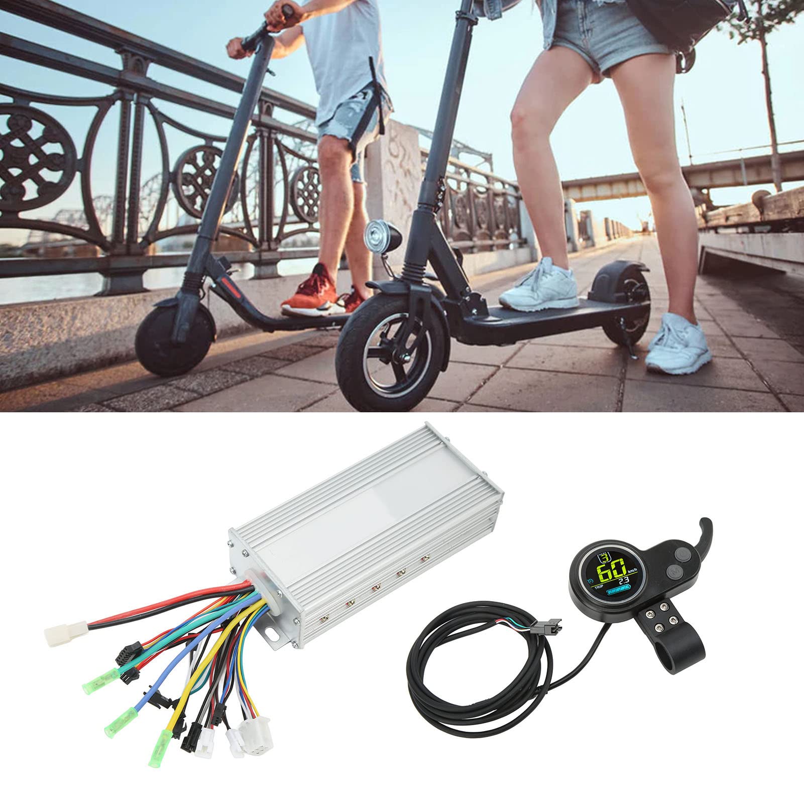 EBTOOLS Kit de contrôleur de scooter électrique Composant de contrôleur 48V 20A avec ligne de
