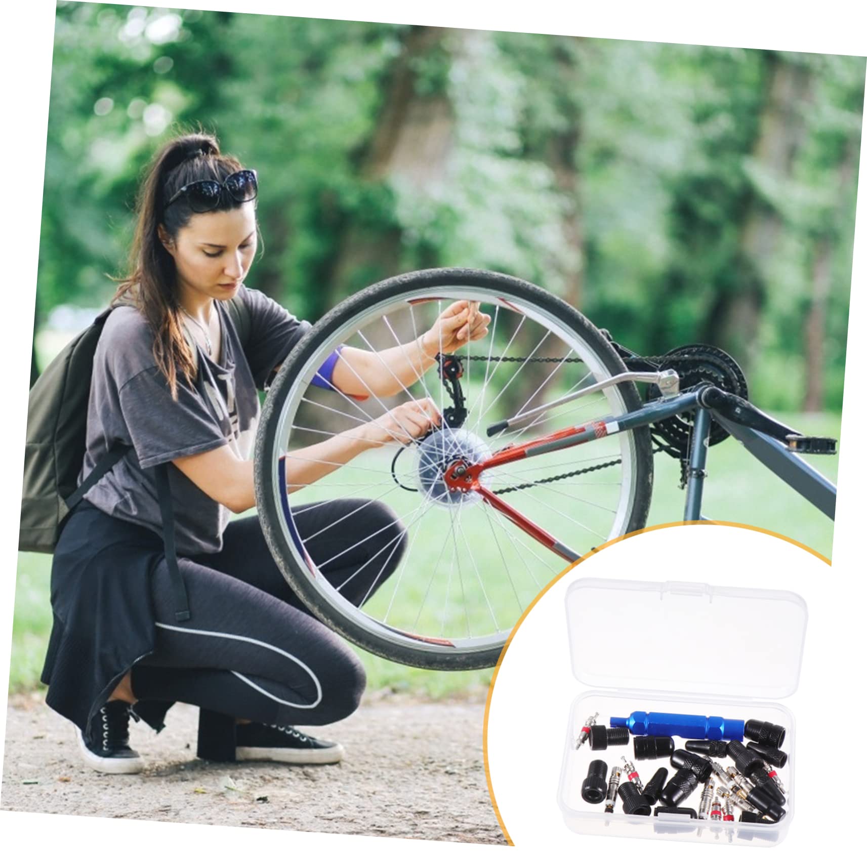 UPKOCH Ventiladapter Auto Ventilkernwerkzeug Ändern Luft Entfernung reifenventil Adapter Fahrradventil Adapter Set Fahrrad Reparatur Werkzeug Radstamm Aluminiumlegierung Black
