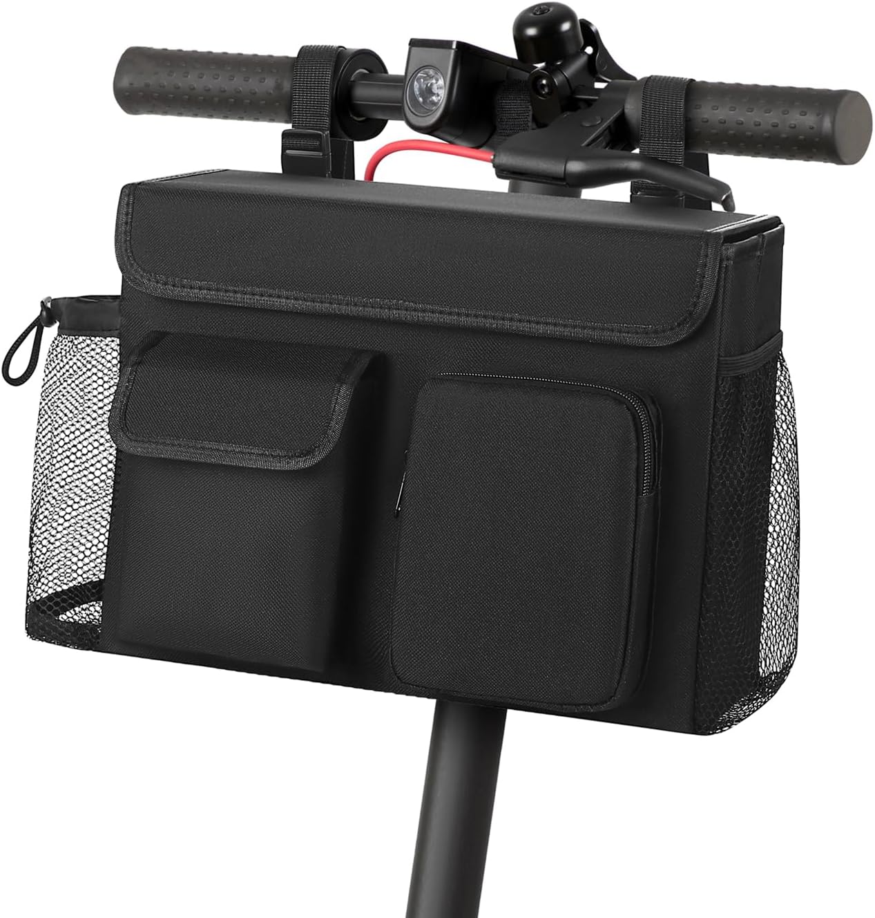 Electric Scooter Bag Wheelchair Bag, Scooter Storage Bag with 15-Inch Laptop Pocket and Cup Holders, Durable Basket for Scooter, Wheelchair and Bike, Mobility Scooter Accessories for Adults (Black)