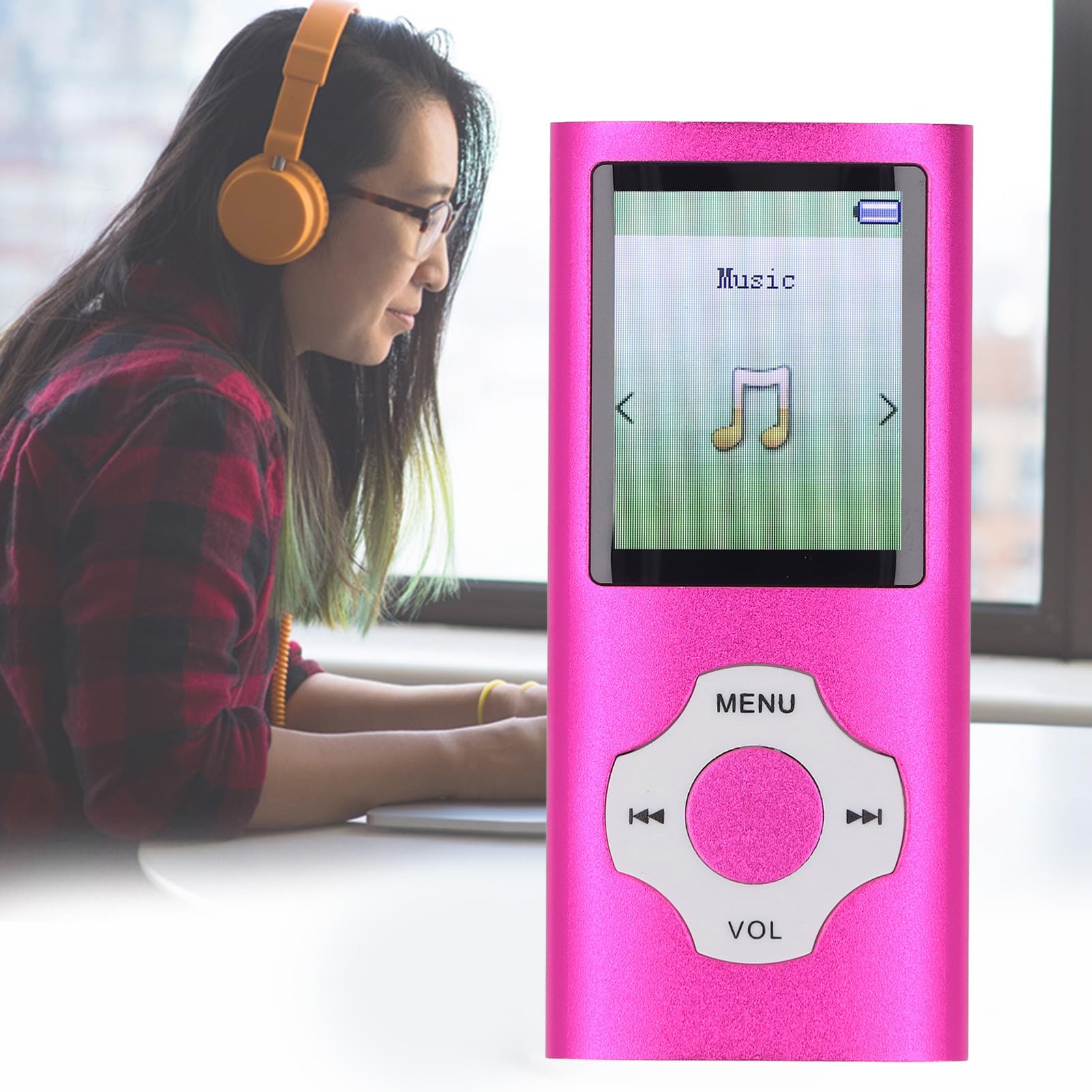 Lecteur MP3 Bluetooth Écran Couleur 1,8" - Lecteur Musique Portable 128Go, Réduction Bruit, MP4