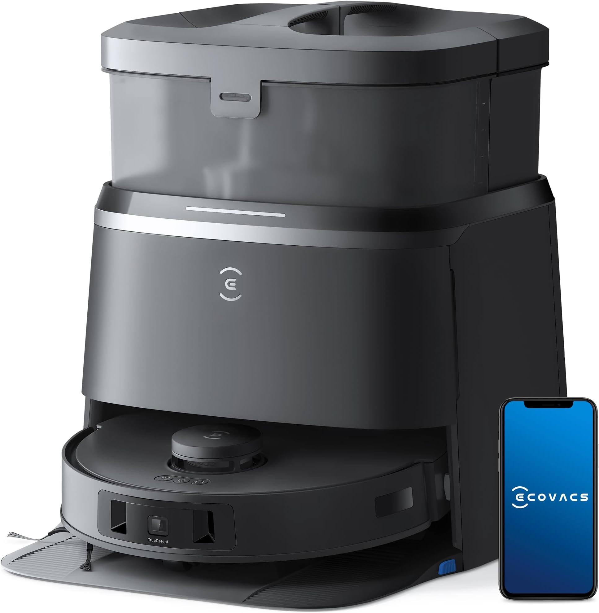 DEEBOT T30 OMNI Robot Vacuum Cleaner with Mini Station, TruEdgeโข Adaptive Edge Mopping, ZeroTangl Brush Design, 11,000 PA, Hot Water Mop Washing