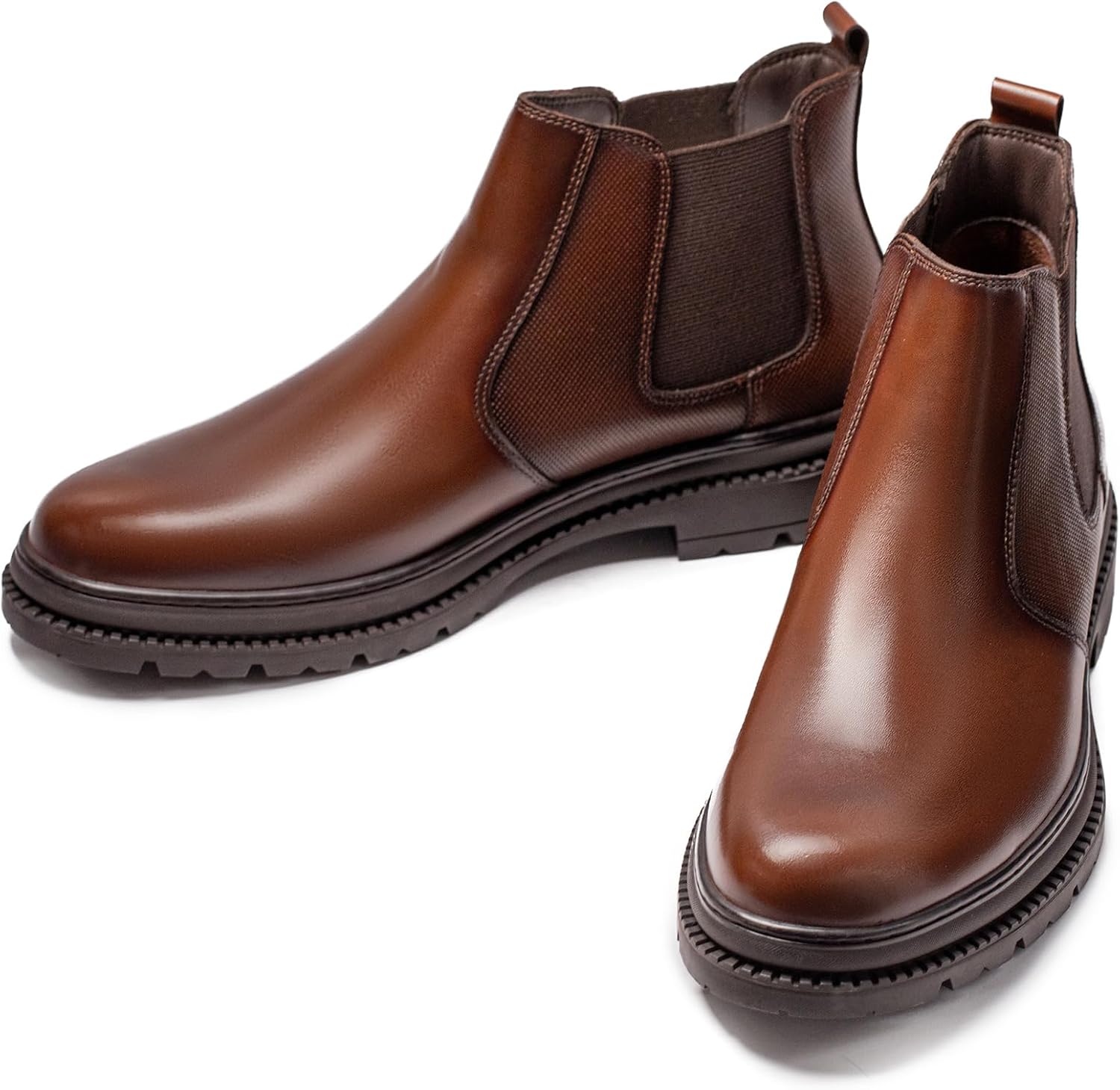 OKKO Mens Chelsea Dress Boots, Genuine Leather Classic Comfortable Casual Slip On Ankle Boot for Men - Image 5