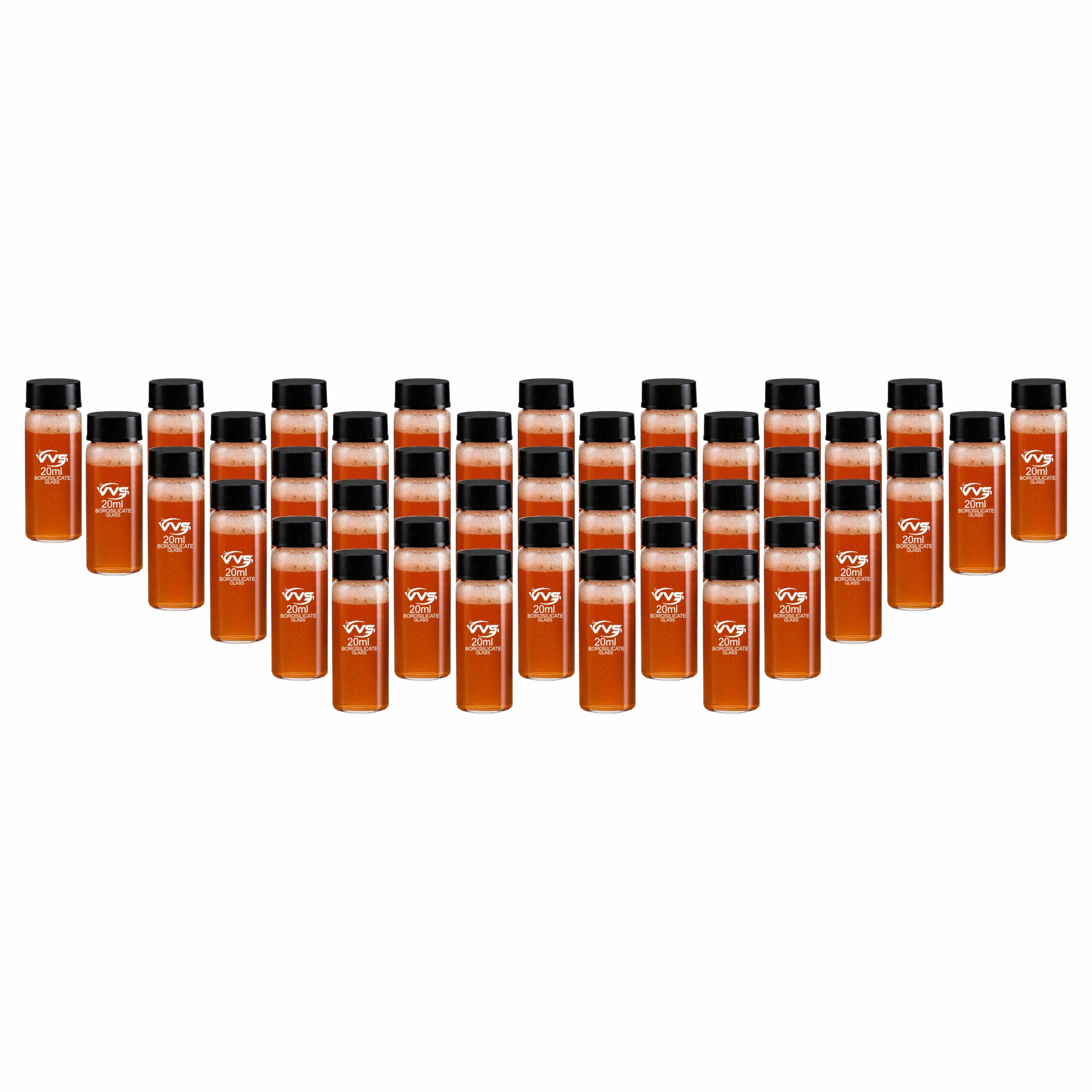 VVS 20ml, 40Pcs Clear Glass Vials Culture Tube, Glass Sample Vial with PE Stopper, Leak-Proof Glass Bottles Containers Essential Oil Bottles for Storage Liquid, Pills and Lab Home Kitchen Use.-image-18