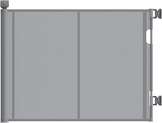 Luvore Retractable Baby Gate, Upgraded Pet Gate with Fiberglass, Extends to 140 cm Wide, 84 cm Tall, Mesh Dog Gate for Dog, Kids, Stairs, Indoors, Outdoors, Hallways, Grey