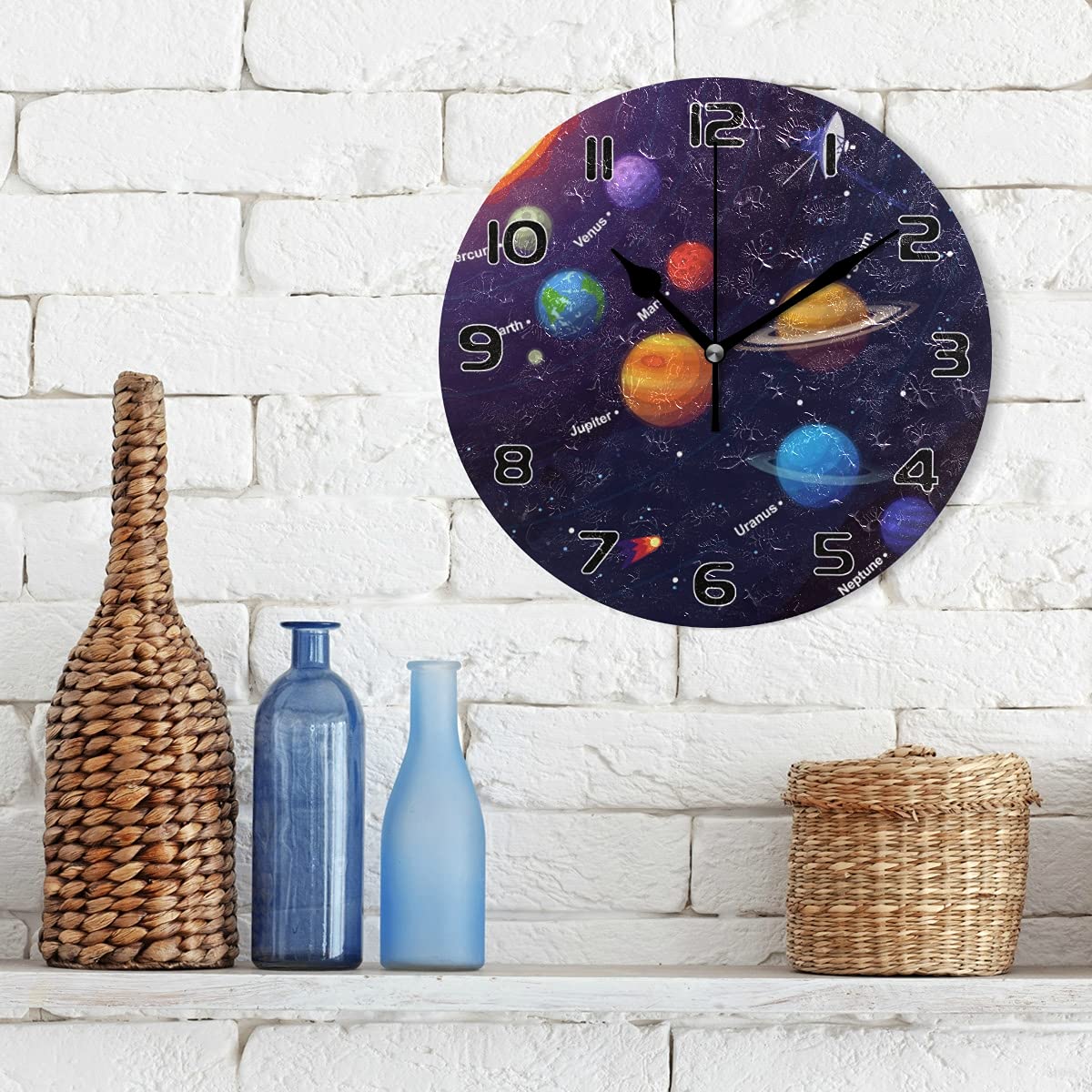 Orologio Da Parete Grande Silenzioso - Legno, Verde, Senza Cornice, Digitale, Per Casa, Ufficio, Camera - Foto 10