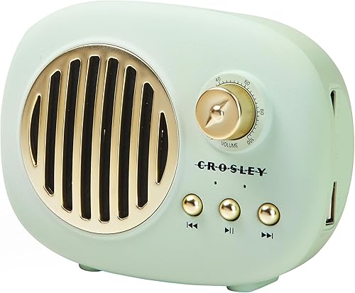 Crosley CR3044A-MN Piper - Altavoz Bluetooth portátil, color menta