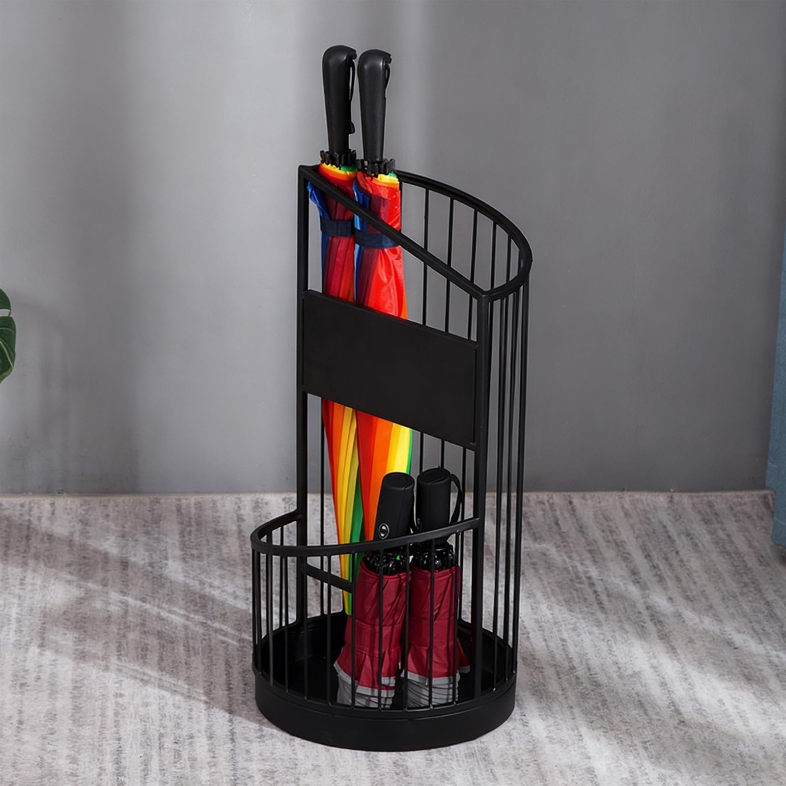 GHHVFEC Metal Umbrella Stand with Large Capacity Shelf, Holds 8-16 Umbrellas for Indoor Entryway Organization