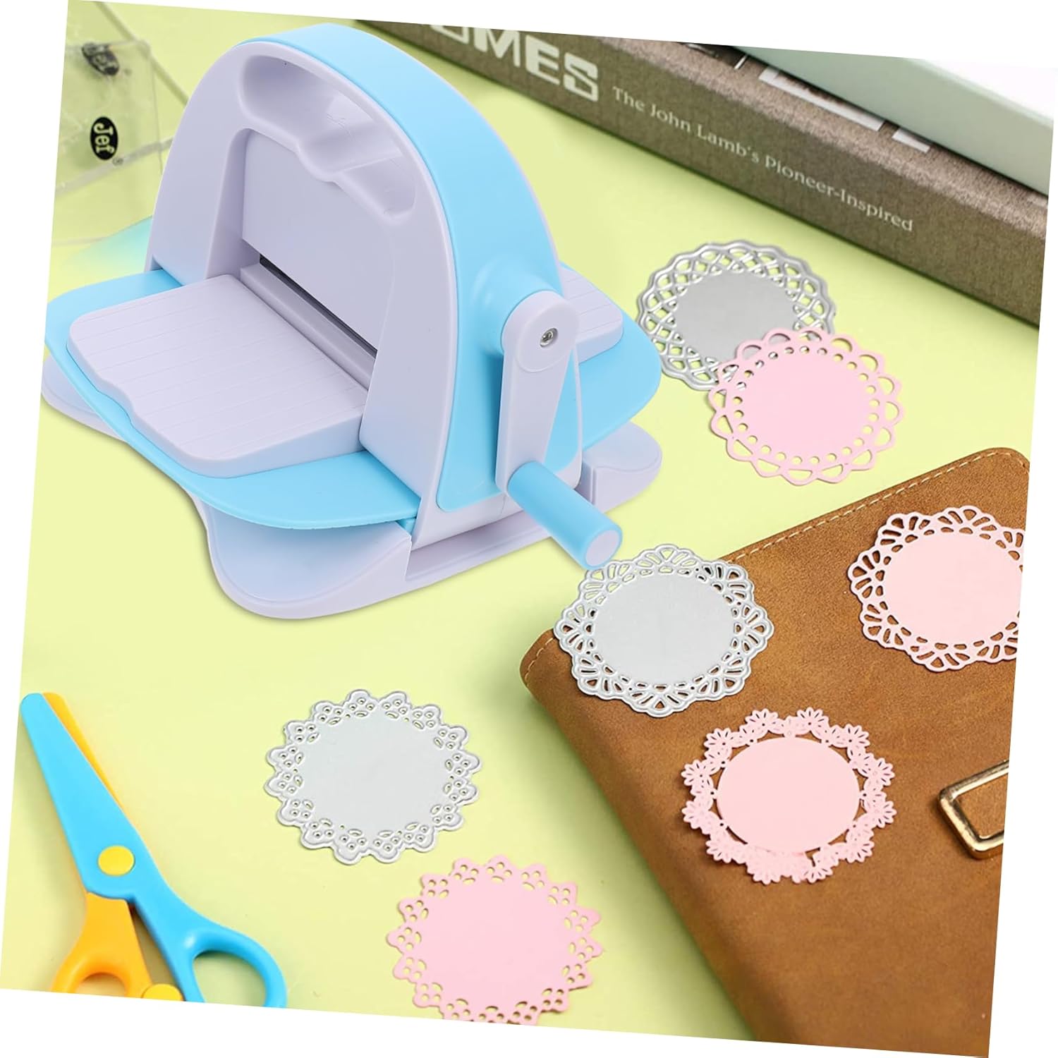 Tofficu 1Set Manual Die Cutting Embossing Machine for DIY Scrapbooking Durable Craft Punch Tool for Crafts for Photo Albums Diaries and Creative Art Projects
