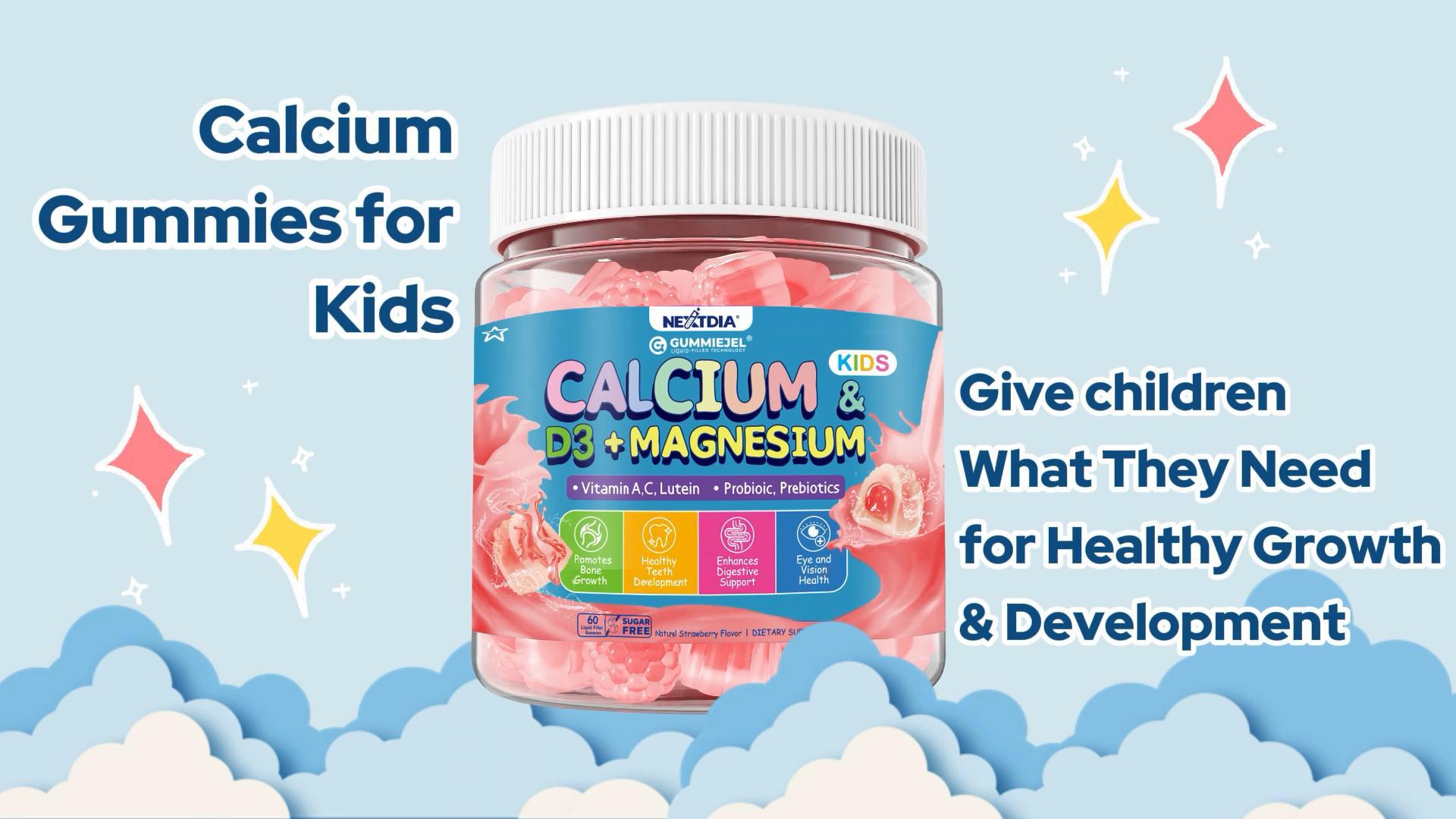 Amazon.com: Kids Calcium Gummies + D3 & Magnesium for 4+, with