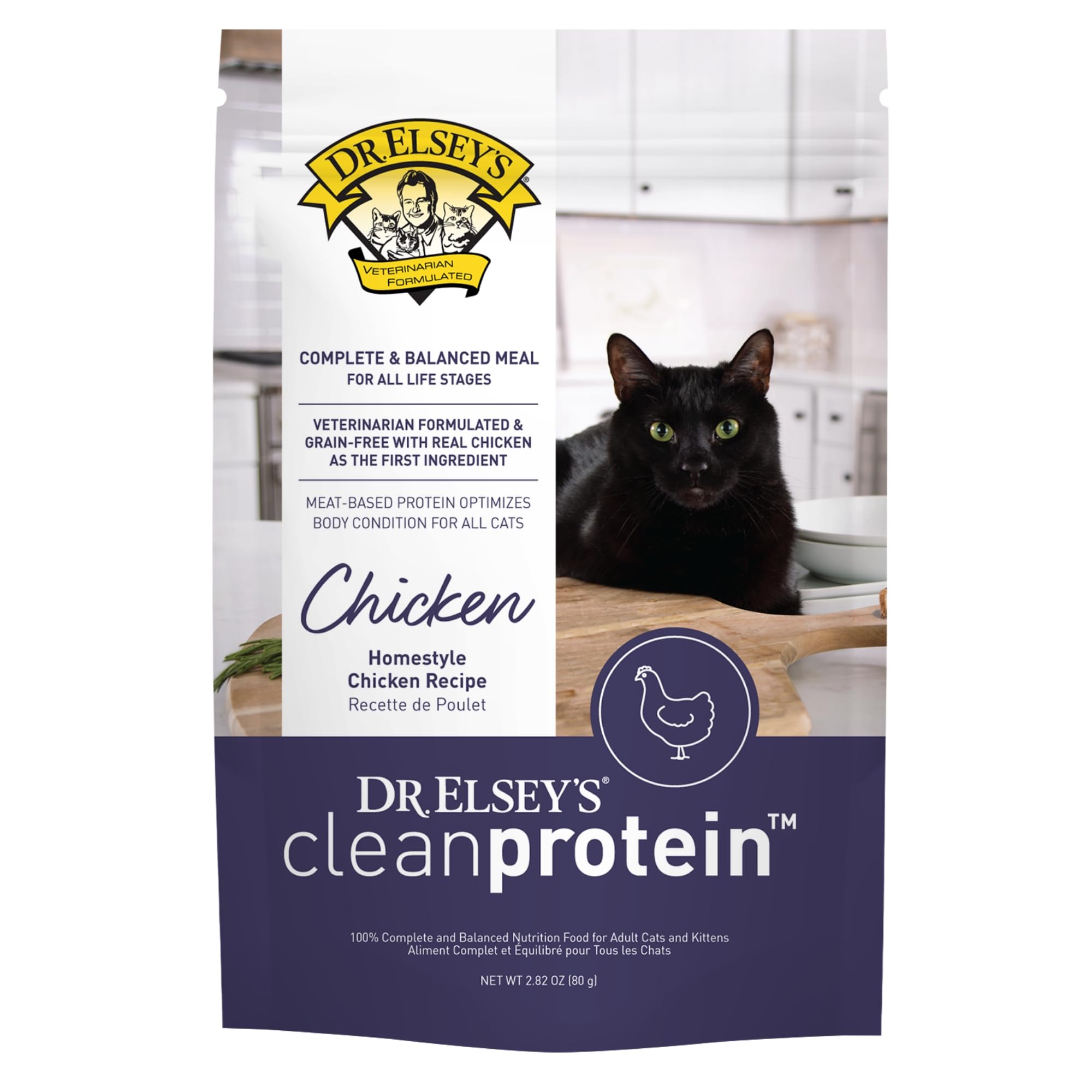 Dr. Elsey's Clean Protein Chicken Home Style Recipe All-Meat Pouch (Pack of 12)