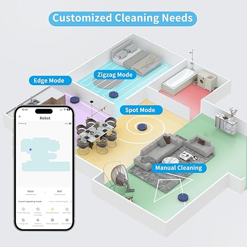 Miniatura 3 de OKP Life Aspirador robot, succión sin enredos de 2200 Pa, delgado, bajo ruido, control de aplicación, 120 minutos de tiempo de funcionamiento,