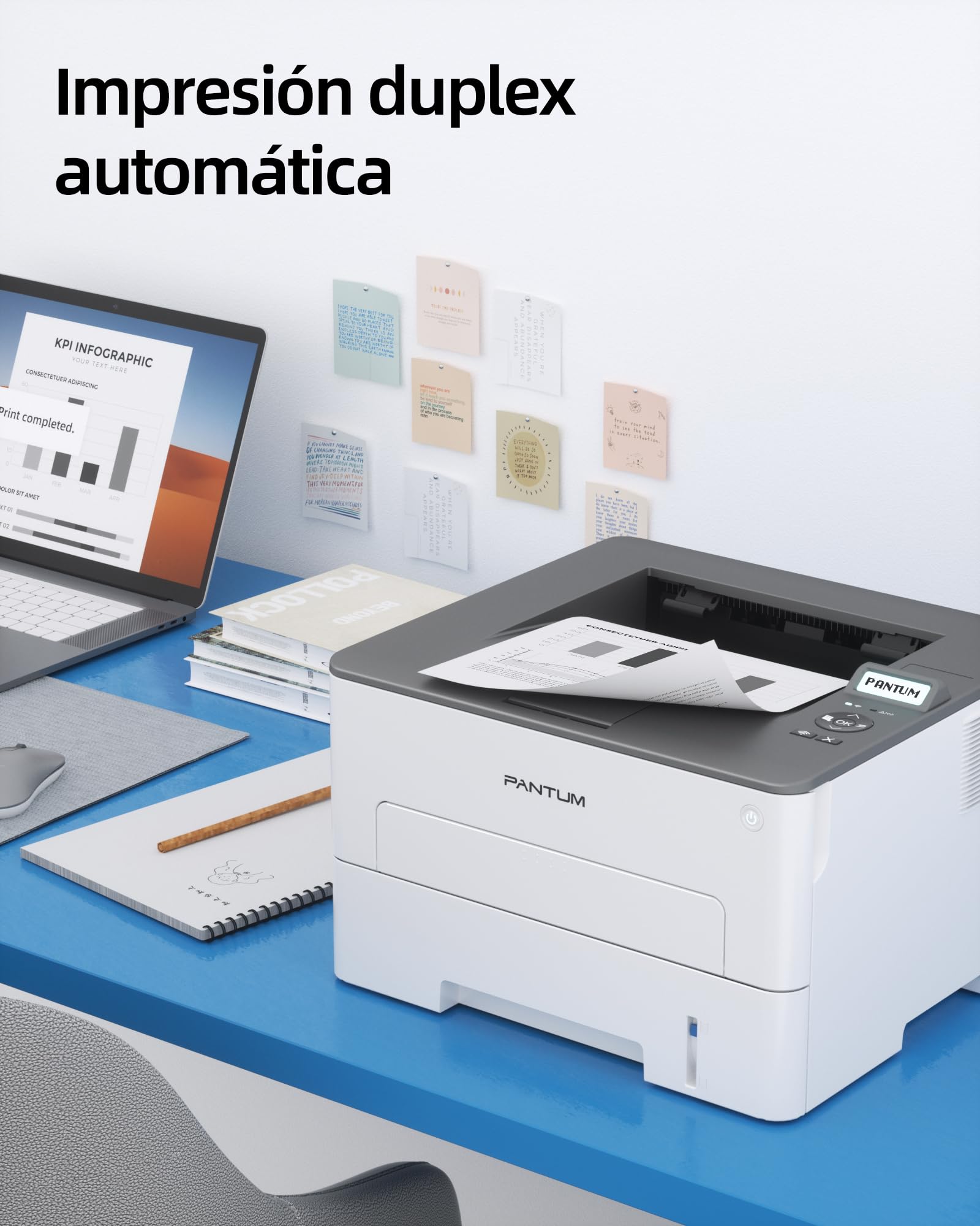 PANTUM P3018DW Impresora Laser Monocromo con Tóner Oringinal - WiFi Impresión a Doble Cara Automática (30 ppm Wi-Fi Direct, Ethernet, USB 2.0, Inalámbrica) para Hogar y Oficina