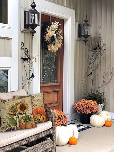 Miniatura 4 de Fundas de almohada de otoño de 18 x 18 pulgadas, funda de almohada de lino para sofá, casa de campo, Acción de Gracias, decoraciones de otoño