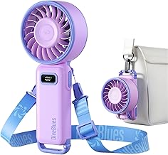 Diveblues Portable Turbo Handheld Fan, 100 Speed, Powerful 7.4m/s Airflow, 180° 4-in-1 Folding Mini Fan for Hand, Neck or Table, Rechargeable for Summer, Travel and Outdoor