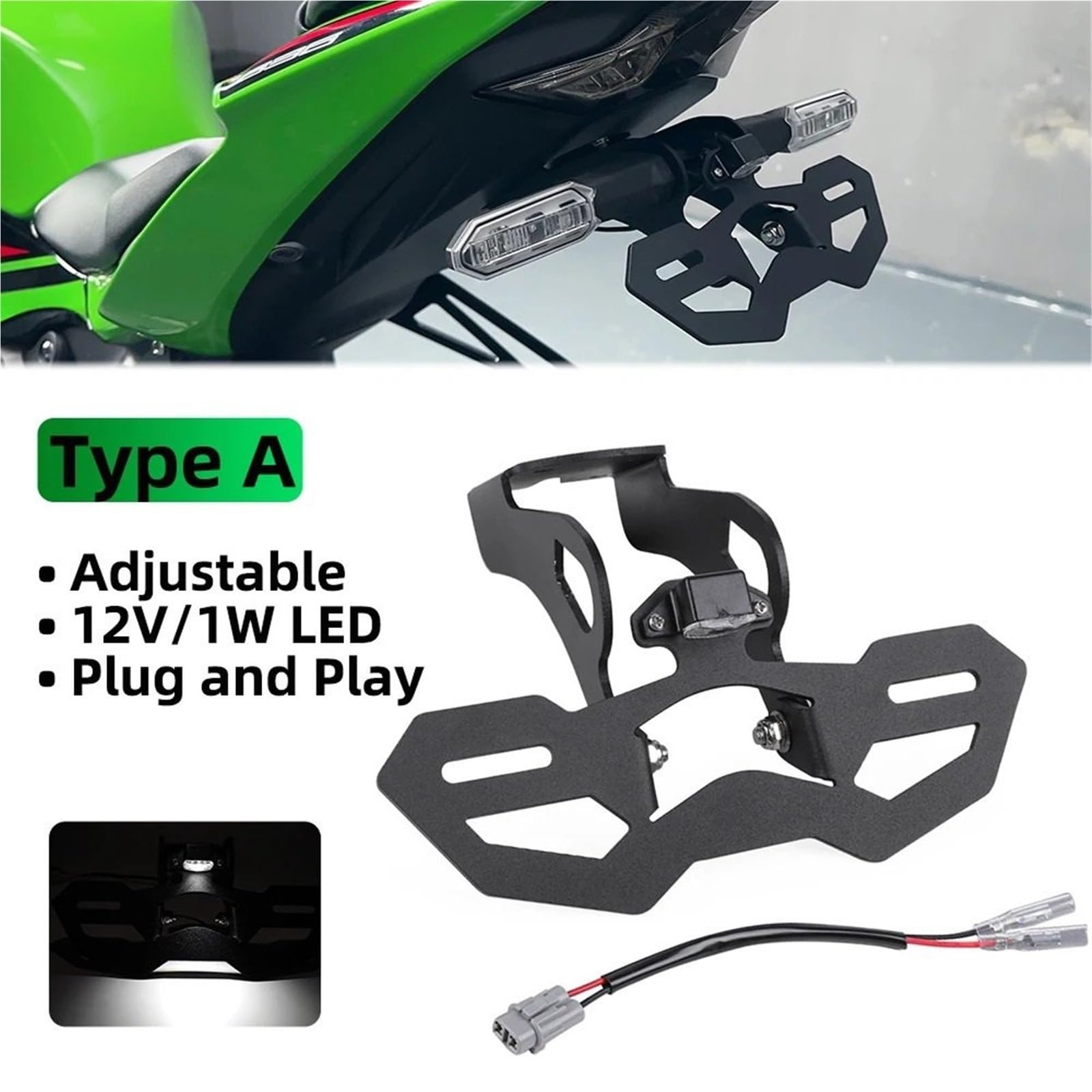 Zestaw do usuwania błotnika Tail Tidy pasujący Kawasaki NINJA ZX6R ZX636 2025(Type A.Adjustable)