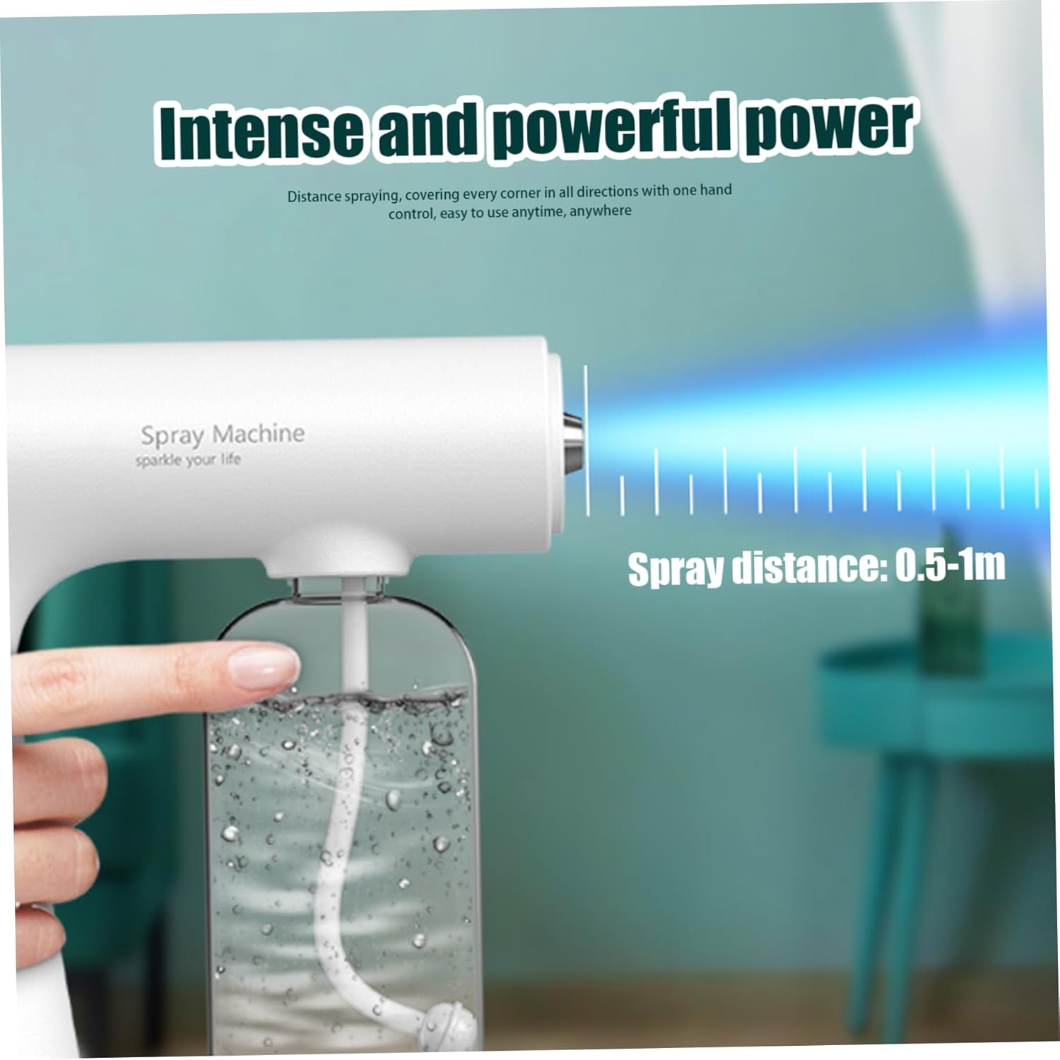 Atomizer Sprayer with Blue Light, Handheld 350ml Disinfecting Fogger, 2 Modes Adjustable Fogger Machine, Rechargeable Electrostatic Sprayer for Kitchen, Bathroom Disinfectant Fogger