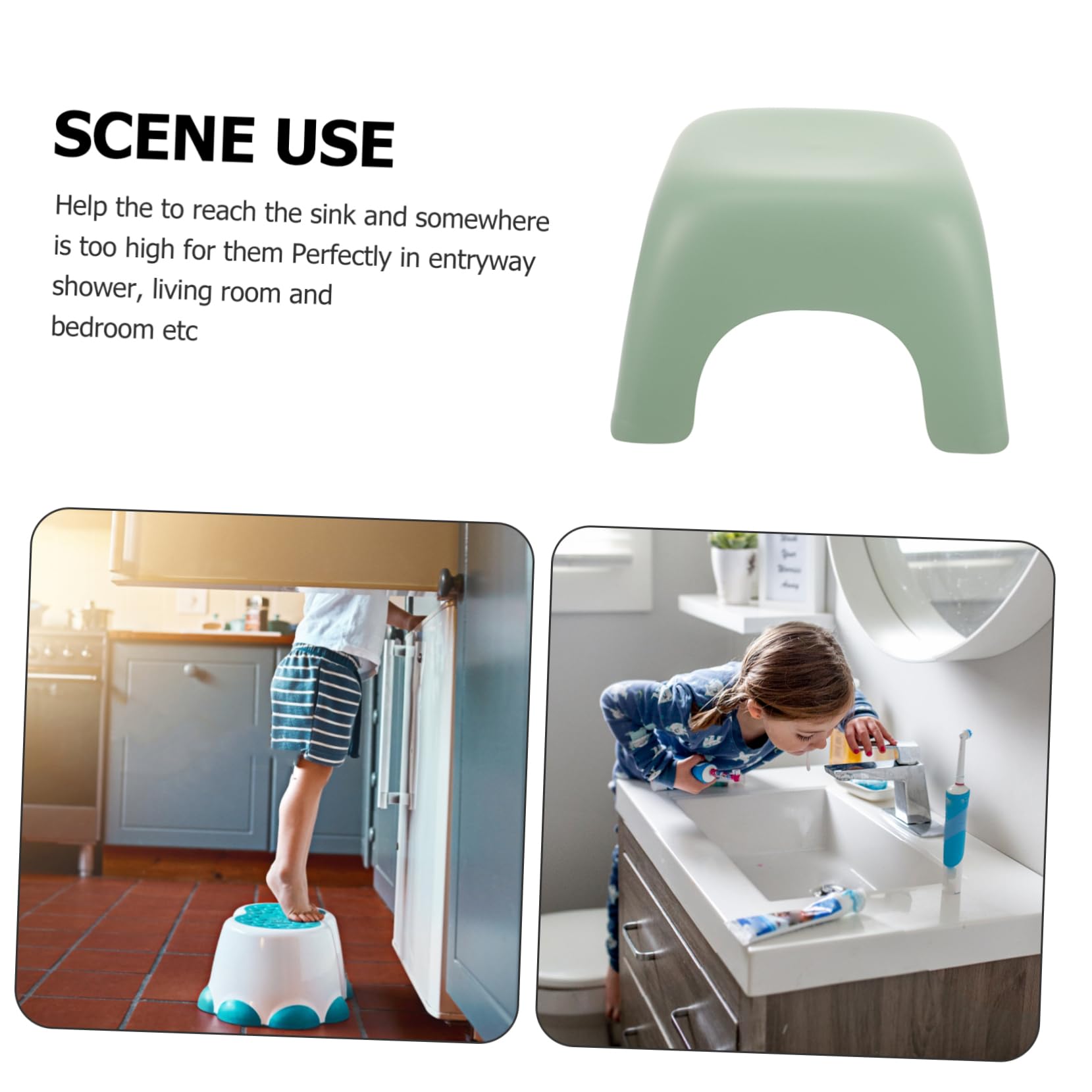 DECHOUS Sgabello Piccolo Pp Plastica e Leggero in Bambini Multiuso da Antiscivolo per Bagno e Camera Letto, per Scuola e Casa