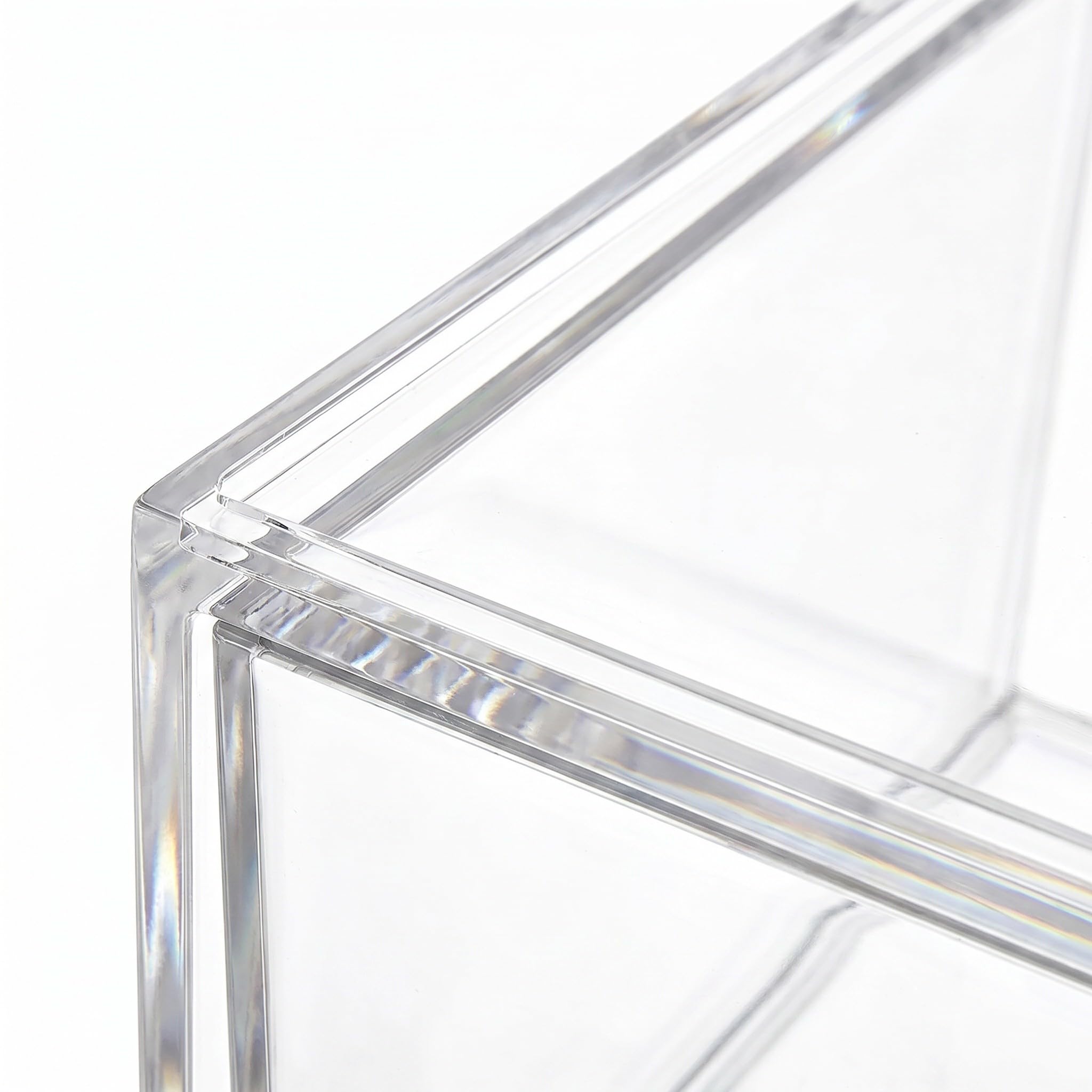Operitacx 4 cassetti portaoggetti piccoli, trasparenti e impilabili - Organizer per il bagno - Scatola in plastica con maniglia per mobiletto sottolavabo, dispensa e mobiletto da cucina.