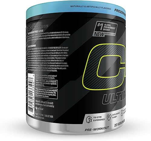 Miniatura 3 de Cellucor C4 Ultimate - Polvo para antes del entrenamiento, suplemento energético sin azúcar para hombres y mujeres, 300 mg de cafeína + TeaCrine +