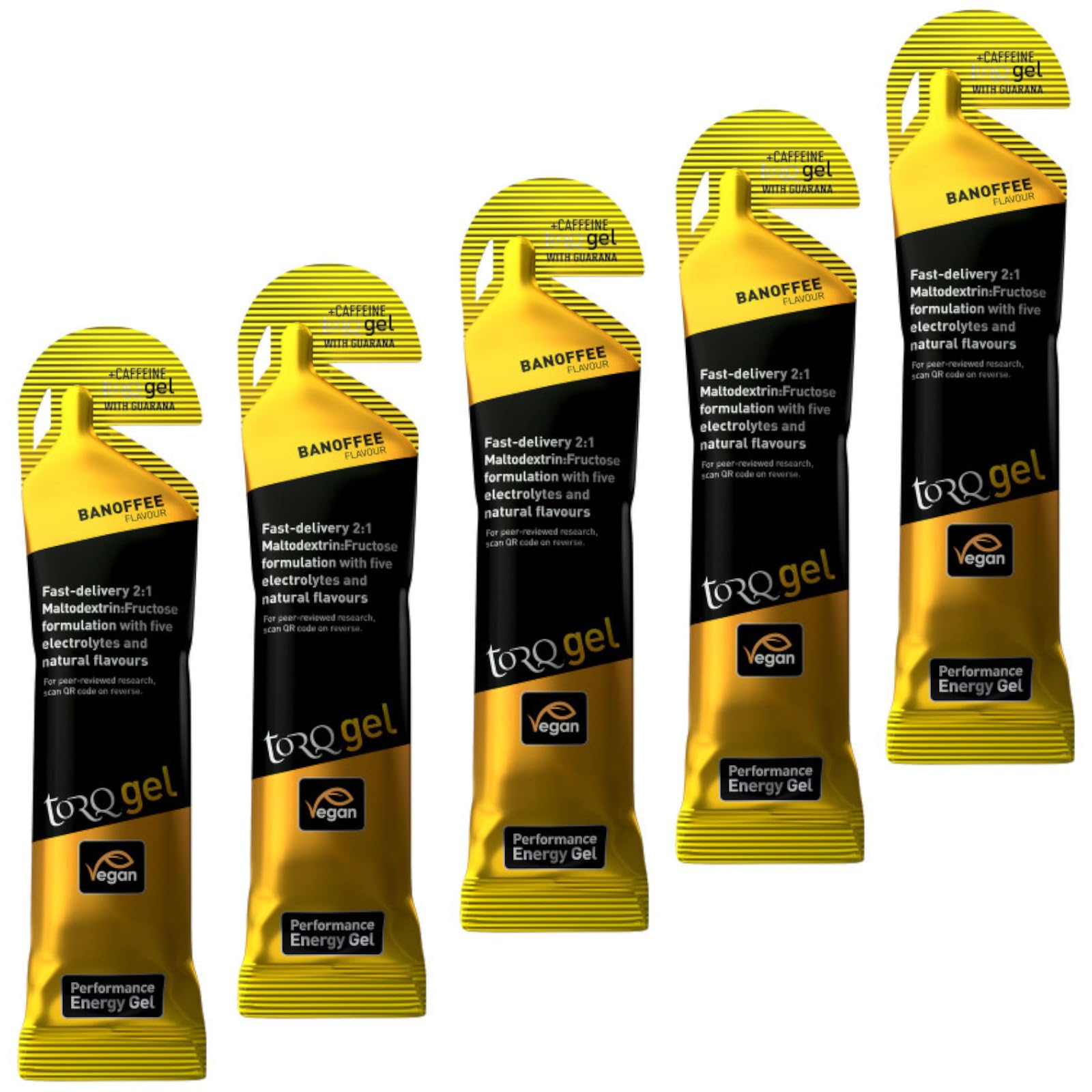 Contrast Torq Energy 45g Gel Sachets - Banoffee Caffeine with Guarana (Pack of 5)