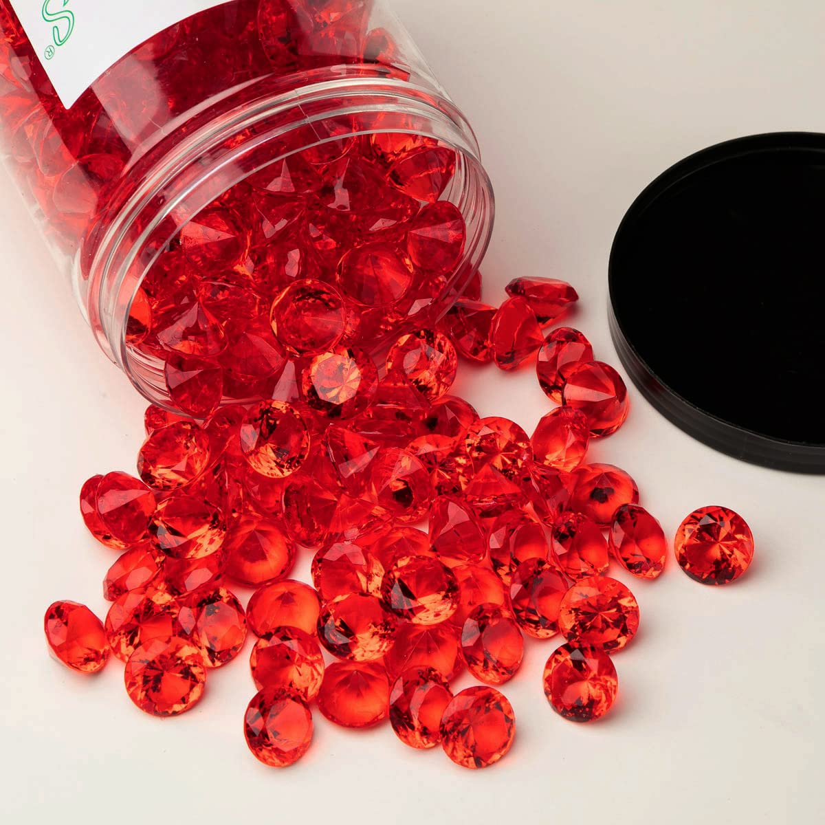 Vase Filler for Centerpieces,Home Deco 300PCS 3/4 Inch Vase Filler Beads,Diamond Marbles for Vases-Red